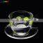 Manufacturer High Quality Borosilicate Transparent Coffee /Tea /Espresso Glass Cup With Handle With Saucer
