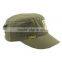 Whole sale flat top military cap with badges