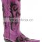 Women's New Purple Black Overlay Western Cowgirl Boots Rhinestones Studded Shaft