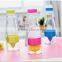 Custom Unbreakable Glass Water Bottle Lemon Cups Eco Fruit Infuse Glass Tea Infuser Cup