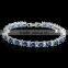 Wholesale jewelry sapphire gemstone tennis bracelet in white gold plated