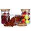 Wholesale heat borosilicate kitchen glass jars with wooden lid QM3370