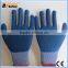 BSSAFETY 21 yarn knitted wrinkle latex working gloves with good quality