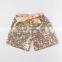2016 New Fashion Style Baby Girls Shiny Sequin Short Pant, Top Quality Children's Pant With Ribbon Bow Design