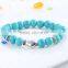 Korea fashion turquoise alloy fish silver bracelets 2016 bead