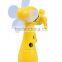 cheap plastic mini handy dynamo fan with sprayer for kids in summer