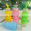 X008 Portable 300ML glass bottle Student bottle with silicone sleeve smile water sport bottle