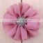 fabric chiffon flower with rhinestone in center for kids hair accessories