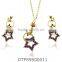 Gold Plated Pendant Set with Purple Amethyst