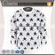 crew neck pullover blend knit star pattern fashion mens winter jacquard sweater