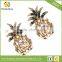 Cute Champagne Pineapple Shaped Luxury Women Wedding Charm Statement Earrings Cheap Wholesale Stud Earrings