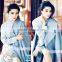 Woollen coat Supper start lovely style blue woollen coat factory price