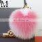 2016 Trendy Bag Charm Keychain with Real Fur Ball / Keychain Ponpon / Custom Fur Pom Keychains