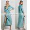 High quality Muslim woman wear, high low cotton long sleeve dress design