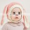 New baby hat  in autumn and winter boys and girls cartoon Plush long ear rabbit ear