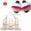 Women Fur Slippers / PVC rivet jelly bags Set Soft Fur Flip Flop Furry Sandals Custom Wholesale Fox Fur Slippers Slides