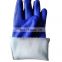Chemical Resistant Sandy Coated Anti Slip Cotton Interlock Liner Long Cuff PVC Dipped Glove