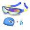 Swimming Goggles with Cap Ear Plug Nose Clip Professional Boys Girls Swim Eyewear Kids Diving Mask Swim Glasses