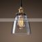 Vintage Pendant Light Glass Lamp Shade with Copper Filament Bulb Holder