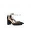 High block heel ladies design with beautiful ring buckle closure type ankle strap women sandals shoes