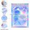 Custom printed Holographic Pouch Zip lock Mylar Bags clear window Reclosable Food Storage Resealable cosmetic packaging bags