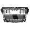 Front bumper grille for Audi A3 8P Change to S3 style grille  ready to ship black center car grill 2007-2013