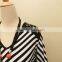 fashion lace black-and-white stripe plus size blouse for woman