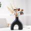 Wholesale Nordic Abstract Vase Vasi Cinesi White Black Beige Vasen Art Vazen Ceramic Vase For Home Decor Wohnkultur Luxus