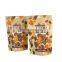 Colorful custom printed kraft stand up bag for nuts snack packing with zipper