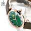 SHENGKE Emerald Feminine Handwatchs Voguish Line Design Dial Watchs Gold Alloy Case Wristwatch K0099L