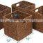 Custom natural wicker storage bins baskets foldable storage basket with wire frame Foldable Storage Basket