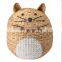 Hot Sale Delightful Woven Cat-Shaped Water Hyacinth Storage Basket with Lid Vietnam Supplier