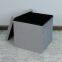 Foldable storage velvet ottoman-Grey