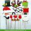 17pcs Christmas On A Stick Photo Booth Props XMAS Wedding Party Birthday Fun