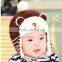 Autumn Winter Newest Checked Striped Bear Style Baby Kids Pom Poms Earflap Winter Wool Hat