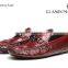 embossed cow leather driving shoe in red color, loafer shoes, slip on shoe