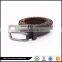 Popular Casual Wide Brown Leather Elastic Pin Buckle Belt