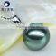 9-10mm high luster peacock black tahitian pearl white gold necklace