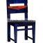 SEA BLUE VINTAGE MANGO WOOD DINING CHAIR , RETRO SOLID WOOD DINING CHAIR