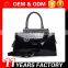 popular fashion pu leather lady handbag with zipper