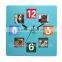 colorful photo frame wall clock