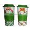 Christmas single wall ceramic travel mug with silicone lid