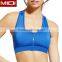 Wholesale Four Way Stretch Nylon Spandex Ladies Fitness Gym Wear Tops Sexy Dri Fit Fashionable Sport Bra with Zipper