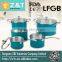 New product 10pcs blue aluminum cookware set with glass lids