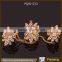 2016 Latest design fashion gold plated rhinestone fringe two finger ring