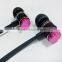 Foshan OEM metal in-Ear silicon earphone with the microphone and speaker