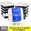 Food container 12 Pack 3 CompartmentLunch Boxes with Lids - Stackable, Reusable, Microwave, Dishwasher & Freezer Safe - Meal