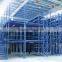 Industrial Attic Rack For Warehouse Storages Blue Cold Steel Heavy Duty Floor Rack