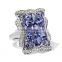 Colleen Lopez 3.5ct Tanzanite, Iolite and Zircon Sterling Silver Elongated Ring
