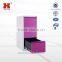 High quality metal vertical drawer cabinet 3 drawers colorful filing cabinet
